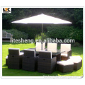 BlackBrown Mix Weave with Cover & Parasol Havannah Cube Armchairs Furniture Outdoor